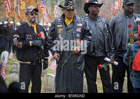 Veterani Cerimonia della Giornata nera onora i soldati che hanno combattuto nella guerra civile Foto Stock