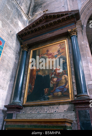 Il XVII secolo la pittura di Saint Merri il rilascio di prigionieri da Simon Vouet Eglise St Merri Parigi Francia Foto Stock