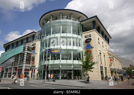 Città di Nottingham, Inghilterra. Il Sud Sherwood Street ingresso alla Cornerhouse complesso di svago. Foto Stock