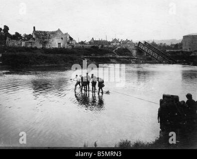 9 1918 5 29 A1 offensiva 2 maggio 1918 Attraversando il Aisne Guerra Mondiale 1 fronte occidentale tedesco grande offensiva Marzo Luglio 1918 Break th Foto Stock