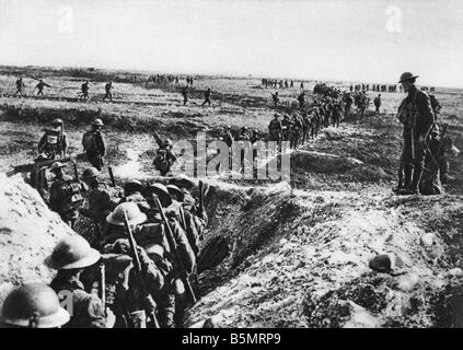 9 1918 9 27 A1 fronte occidentale 1918 Eng stormtroopers I Guerra Mondiale 1914 18 battaglia decisiva sul fronte occidentale offensivo dal al Foto Stock