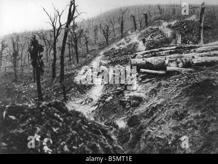 9FK 1916 1 0 A1 E POSIZIONE francese burrone Eparges 1916 I Guerra Mondiale Francia battaglia di Verdun 1916 posizioni francesi in Ravin de Foto Stock