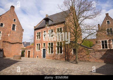 Case unifamiliari e cortile in ciottoli di il grande beghinaggio di Lovanio, Belgio. (43) Foto Stock