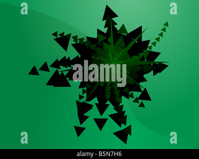 Esplosione di forme geometriche astratte illustrazione rappresentata Foto Stock