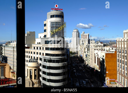 Il Carrion edificio 1933 noto anche come il Capitol Building sulla Gran Via di Madrid Spagna Foto Stock