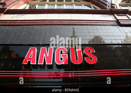 Angus steak house restaurant situato nel West End di Londra, dettaglio Foto Stock