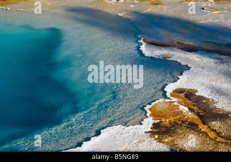 Energia geotermica primavera calda e piscina turchese in bassa Geyser Basin sezione del Parco Nazionale di Yellowstone Foto Stock