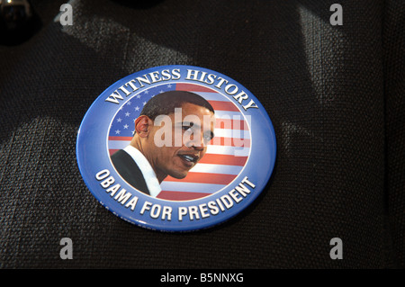 Il presidente eletto Barack Obama button Foto Stock