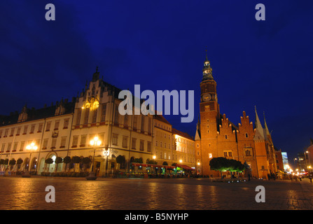 Piazza Rynek, Wroclaw, Polonia Foto Stock