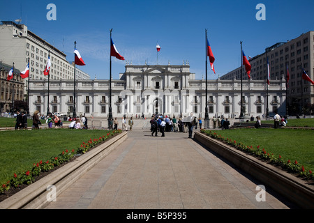 Il Palazzo Presidenziale di La Moneda, Santiago del Cile Foto Stock