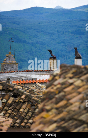 Camino rotante sfiati Lakones Corfu Foto Stock