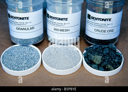 Campioni di bentonite. Foto Stock