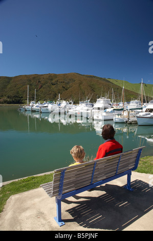 Marina Havelock Marlborough Isola del Sud della Nuova Zelanda Foto Stock