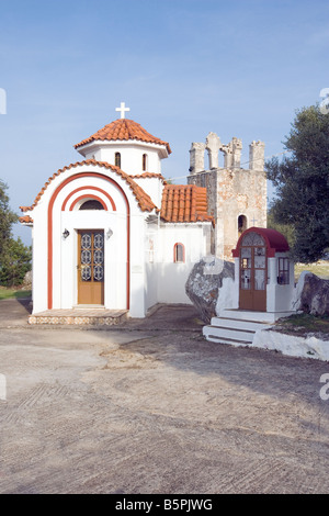 Chiesa nel monastero a Dichalia, vicino Sami, Cefalonia, Grecia Foto Stock