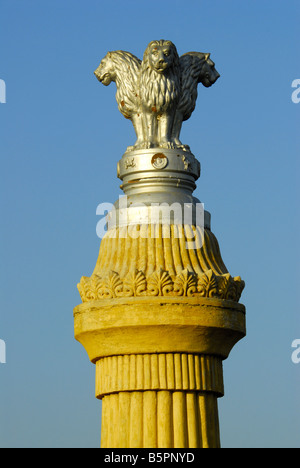 Emblema NAZIONALE DELL'INDIA Foto Stock