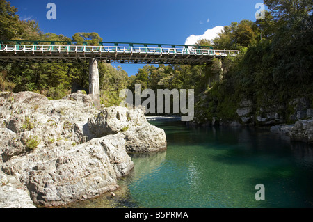 Fiume Pelorus e Ponte Pelorus Marlborough Isola del Sud della Nuova Zelanda Foto Stock