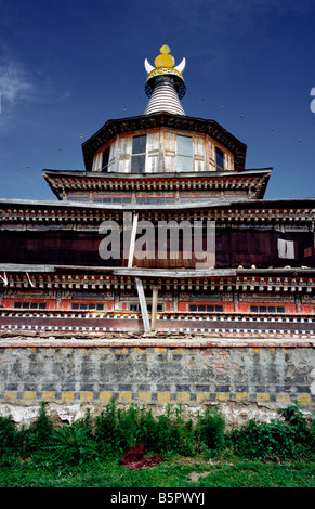 Luglio 27, 2006 - tempio buddista a Sertri Gompa monastero nel villaggio di Langmusi in cinese della provincia di Gansu. Foto Stock