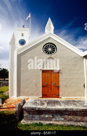 Vista frontale di una chiesa St Peter' s Church St George Bermuda Foto Stock