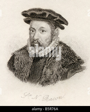 Sir Nicholas Bacon, 1510 - 1579. Politico inglese e Lord Keeper del Grande Sigillo Foto Stock