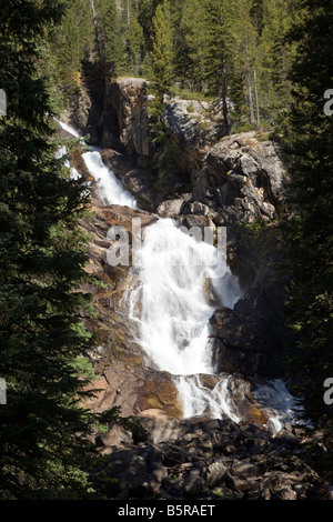 Cascate Nascoste, Cascade Creek, Cascade Canyon, il Parco Nazionale del Grand Teton,; Wyoming; USA Foto Stock