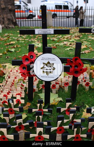 Il campo del ricordo fuori Abbazia di Westminster a Londra per contrassegnare il novantesimo anniversario del 11 Nov. Foto Stock