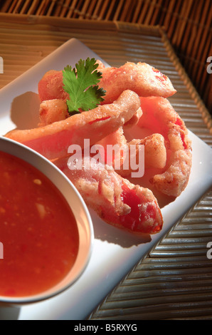 Tempura di peperoni rossi Foto Stock