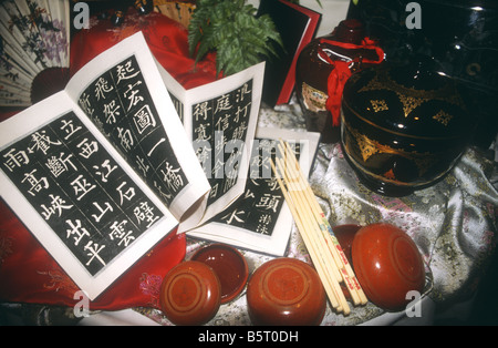 Il ristorante cinese di esposizione di alimenti Foto Stock