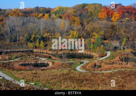 Don Valley laterizi area di conservazione nel fogliame di autunno a Toronto Ontario Canada Foto Stock