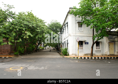 Strada di Pondicherry India. Foto Stock