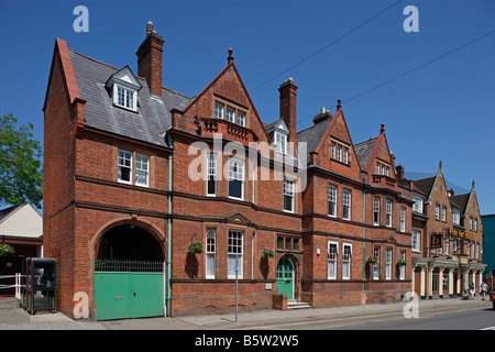 Newmarket Town Center tipiche case White Hart Hotel Suffolk REGNO UNITO Foto Stock