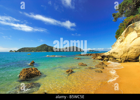 Parco Nazionale di Abel Tasman, Tasmansee, Nelson, regione di South Island, in Nuova Zelanda, Febbraio 2007 Foto Stock