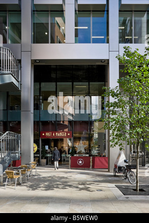 Pret a Manger bar sandwich a Aldermanbury Square nella città di Londra Foto Stock