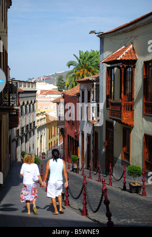 Calle Carrera, La Orotava, Tenerife, Isole Canarie, Spagna Foto Stock