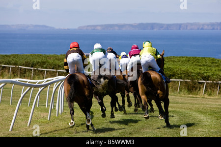 La razza Jersey Club Les Landes Race Course Jersey ,le Isole del Canale della Manica UK Regno Unito GB Gran Bretagna Foto Stock