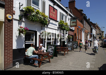 Newmarket Town Center case tipiche Suffolk REGNO UNITO Foto Stock