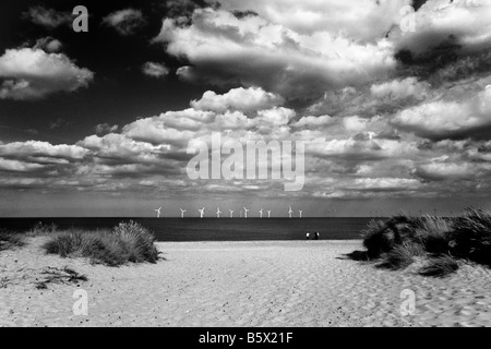 Le turbine eoliche a Caister-on-Sea, Norfolk, Regno Unito Foto Stock