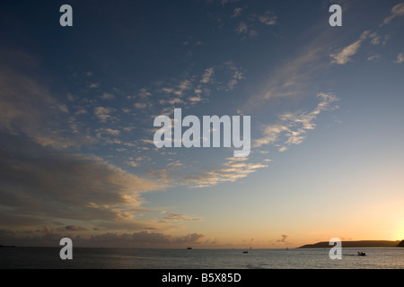 Sunset Plymouth Devon southwest mare in background Foto Stock