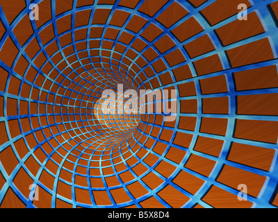 Abstract un tunnel sfondo nella forma di un disegno quadrato Foto Stock
