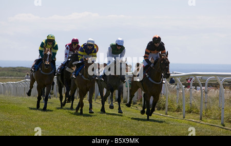 La razza Jersey Club Les Landes Race Course Jersey ,le Isole del Canale della Manica UK Regno Unito GB Gran Bretagna Foto Stock