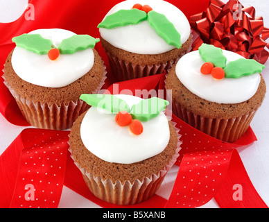 Natale Holly tortine Foto Stock