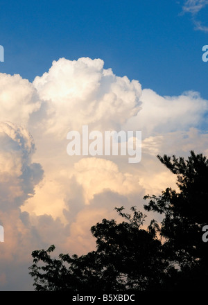 Nel tardo pomeriggio nuvole temporalesche costruire su Northern Illinois, Stati Uniti d'America Foto Stock