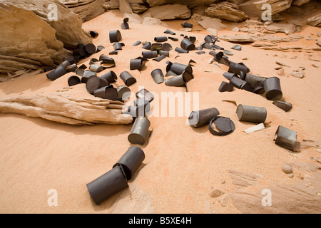 Una delle discariche Almassy nel deserto del Sahara, Egitto Nord Africa Foto Stock