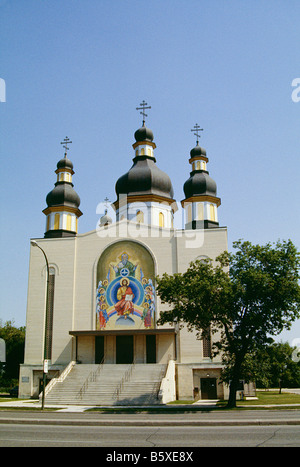 Ucraino Chiesa ortodossa in Winnipeg, Manitoba, Canada esterno della chiesa Foto Stock