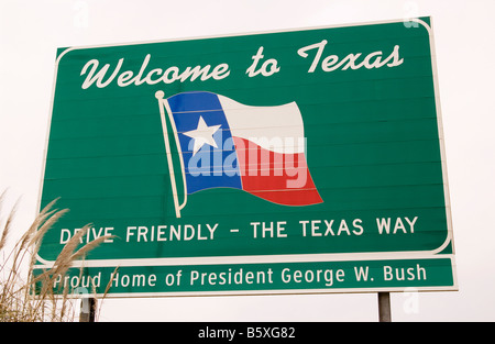 Benvenuti al segno del Texas USA Foto Stock