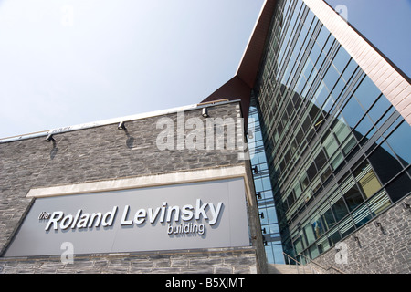Roland Levinsky edificio segno Università di Plymouth campus, Devon, Inghilterra, Regno Unito Foto Stock