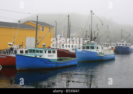 Ormeggiate barche da pesca nel nord-ovest della baia vicino a Peggy s Cove, Nova Scotia, Canada, America del Nord. Foto di Willy Matheisl Foto Stock