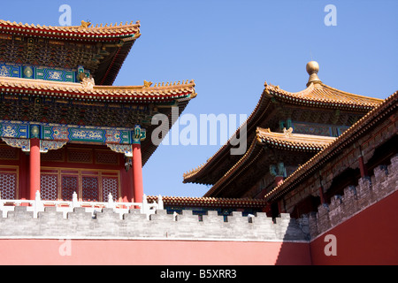 Edifici all'interno della Città Proibita di Pechino, Cina Foto Stock