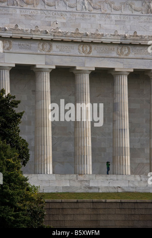 Il Lincoln Memorial a Washington DC con tourist fotografare Foto Stock