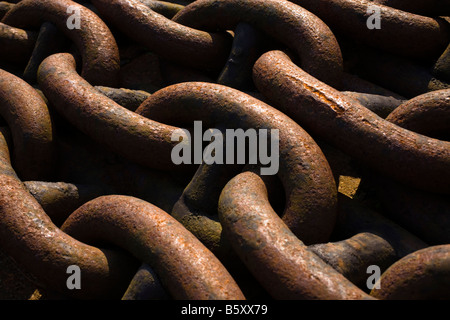 Per impieghi pesanti catene, cantiere navale, Irvine, Ayrshire, in Scozia Foto Stock