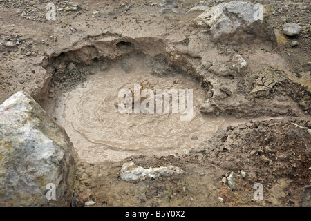 Acqua bollente in una primavera calda in Furnas, São Miguel, Azzorre Portogallo Foto Stock